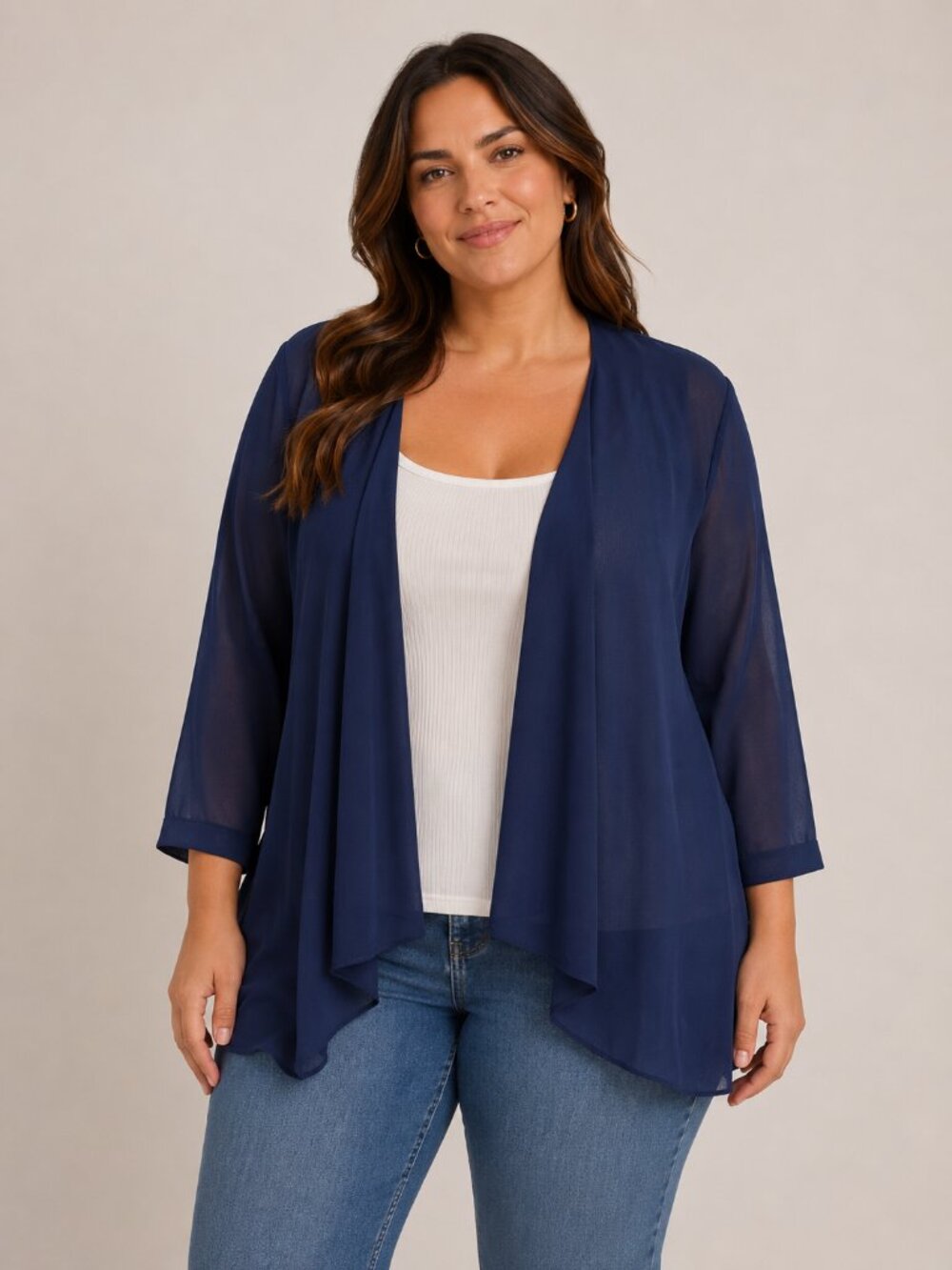 freebird‎ Navy Blue Open-Front Blazer